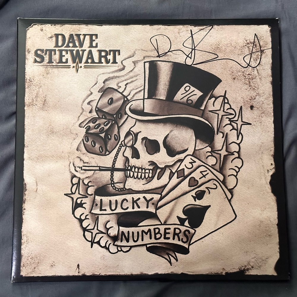 SIGNED NEW Dave Stewart from Eurythmics 2013 Lucky Numbers 2xLP Vinyl Record